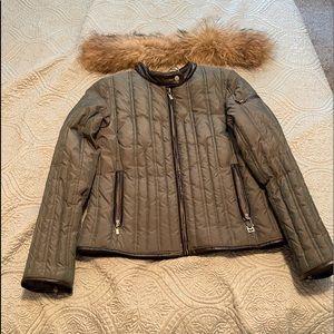 Olive Green jacket. 20”W, 25”L